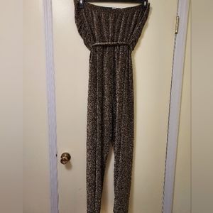 Curvy Girl by Ashley Stewart Golden One-Piece Strapless jumpsuit Sz 3X